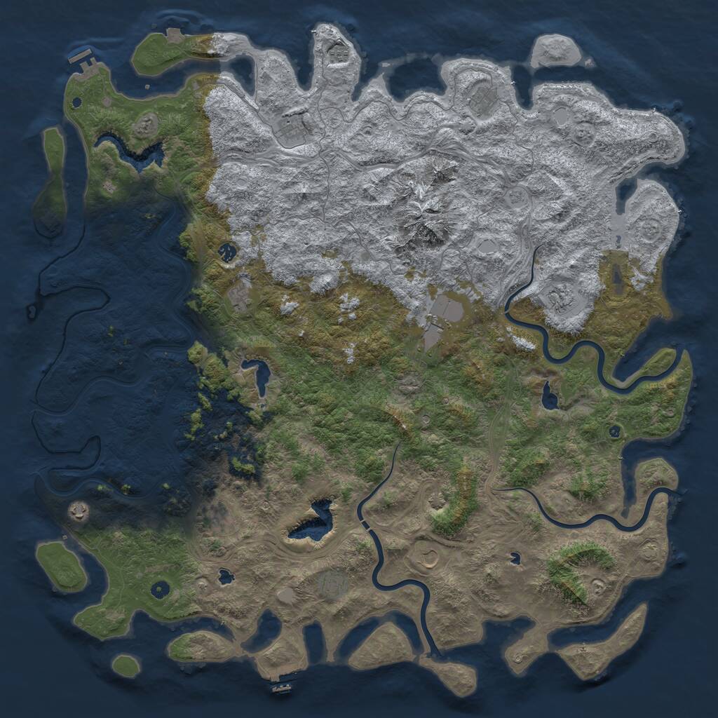 Rust Map: Procedural Map, Size: 6000, Seed: 78943216, 17 Monuments