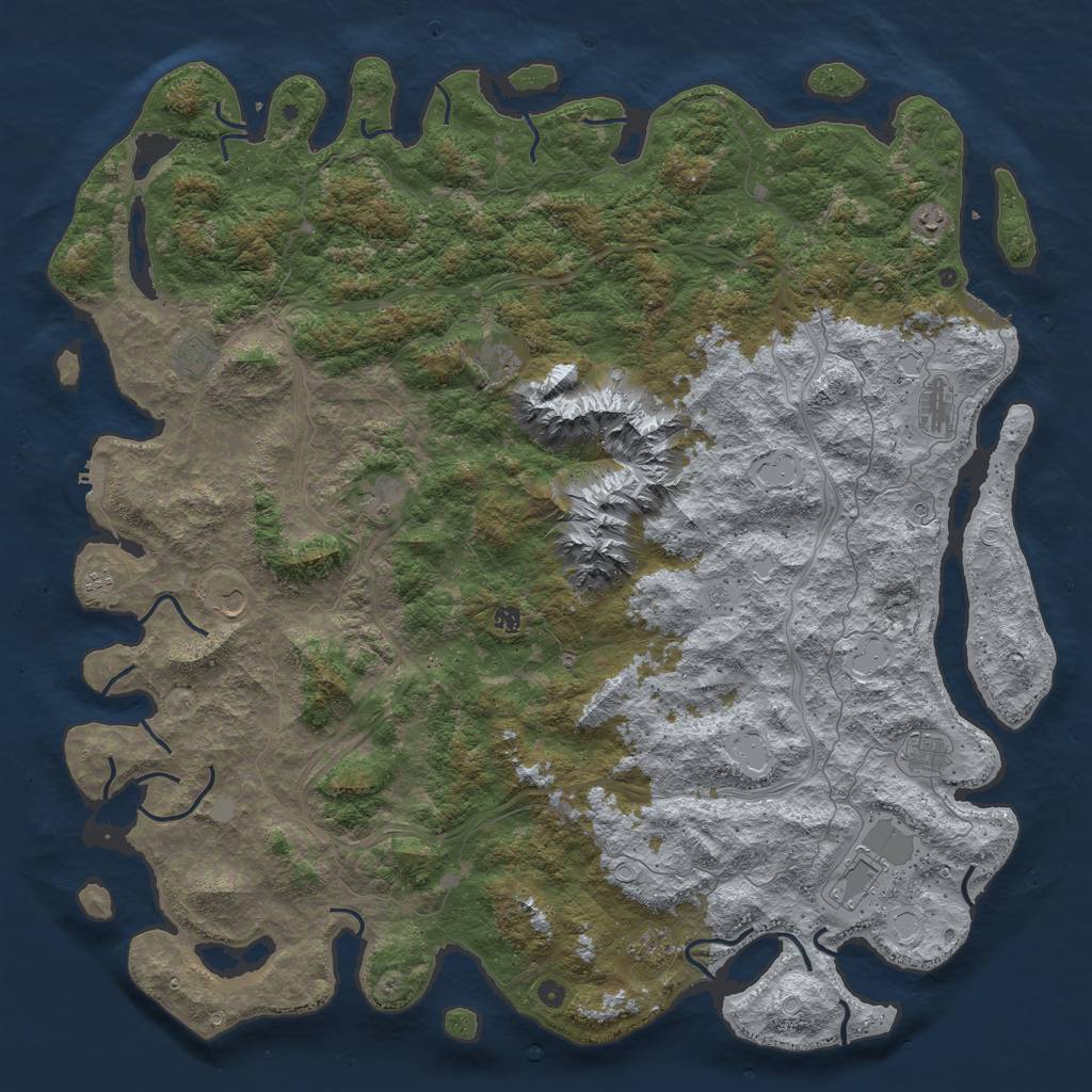 Rust Map: Procedural Map, Size: 6000, Seed: 1562891337, 20 Monuments