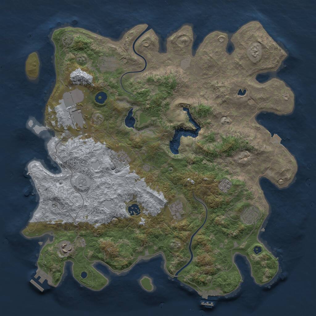 Rust Map: Procedural Map, Size: 4000, Seed: 8311024, 14 Monuments