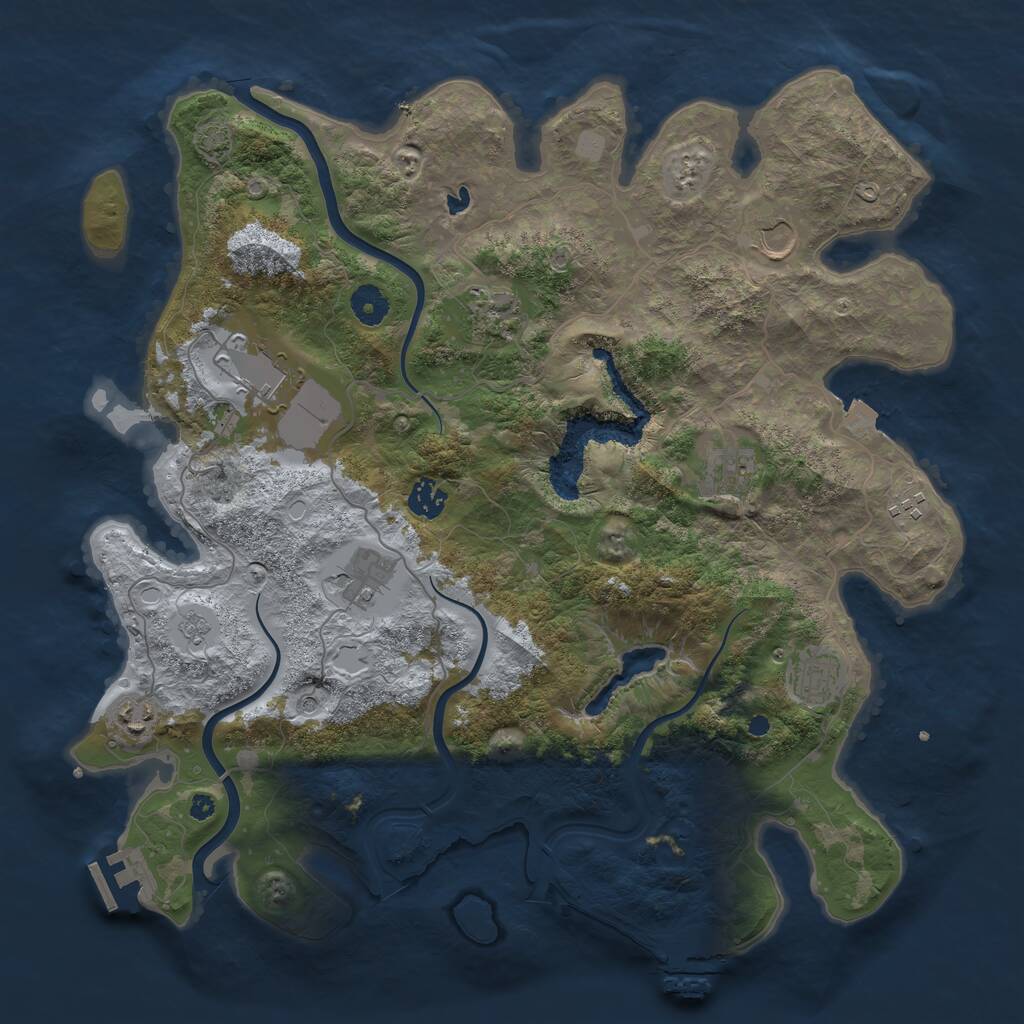 Rust Map: Procedural Map, Size: 4000, Seed: 8311024, 15 Monuments