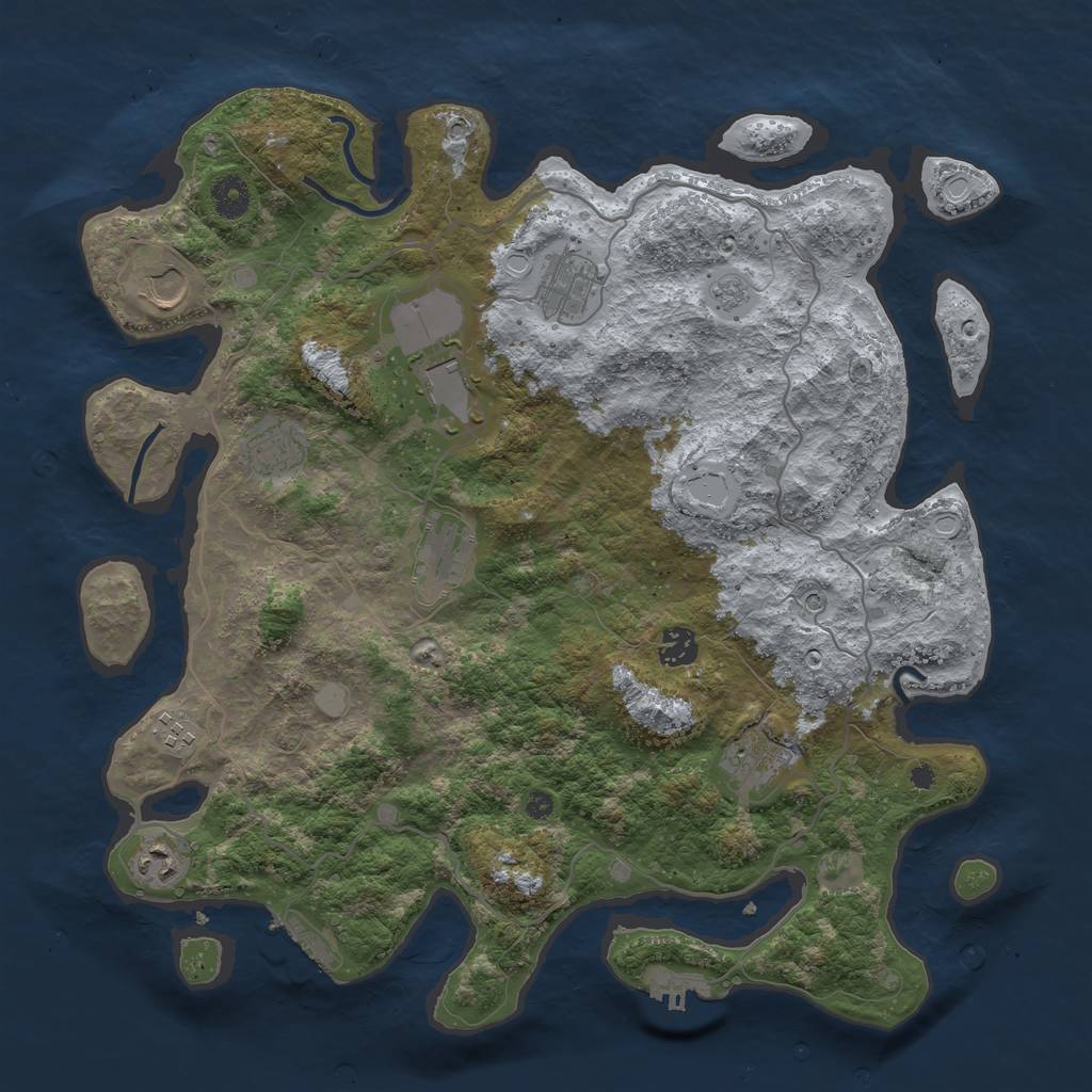 Rust Map: Procedural Map, Size: 4000, Seed: 783151592, 18 Monuments