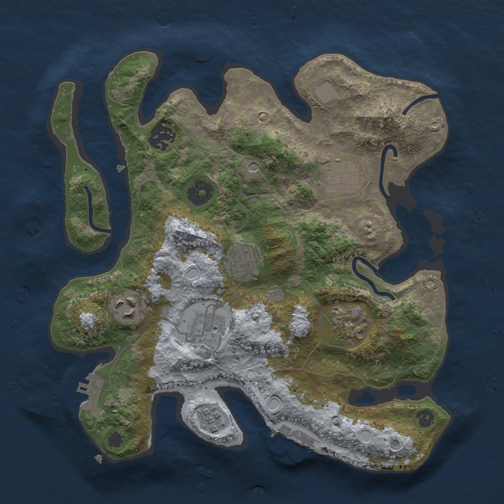 Rust Map: Procedural Map, Size: 3000, Seed: 56848, 15 Monuments