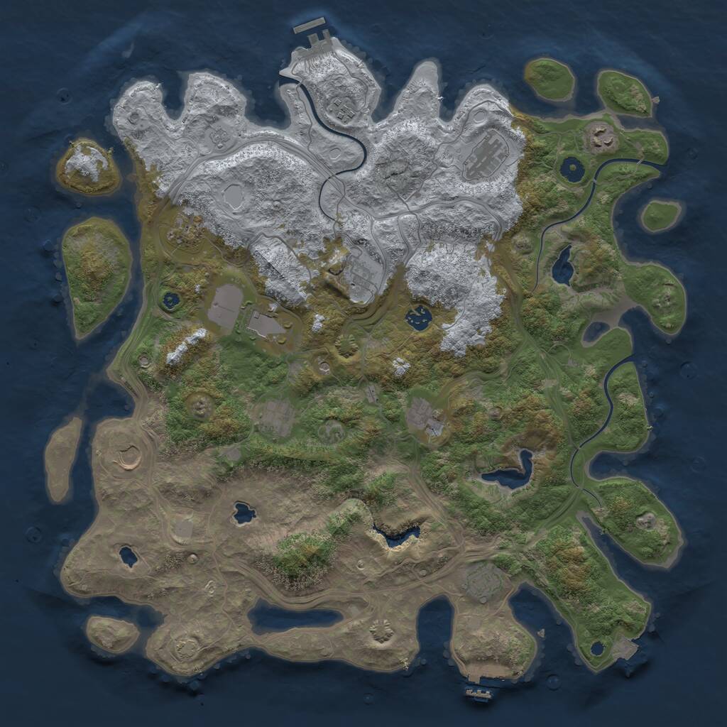 Rust Map: Procedural Map, Size: 4500, Seed: 103938977, 17 Monuments