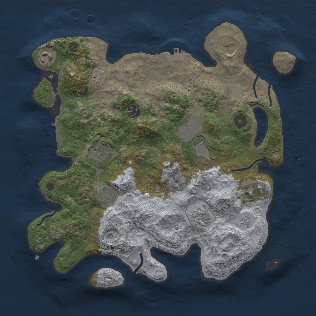 Rust Map: Procedural Map, Size: 3500, Seed: 213546, 17 Monuments