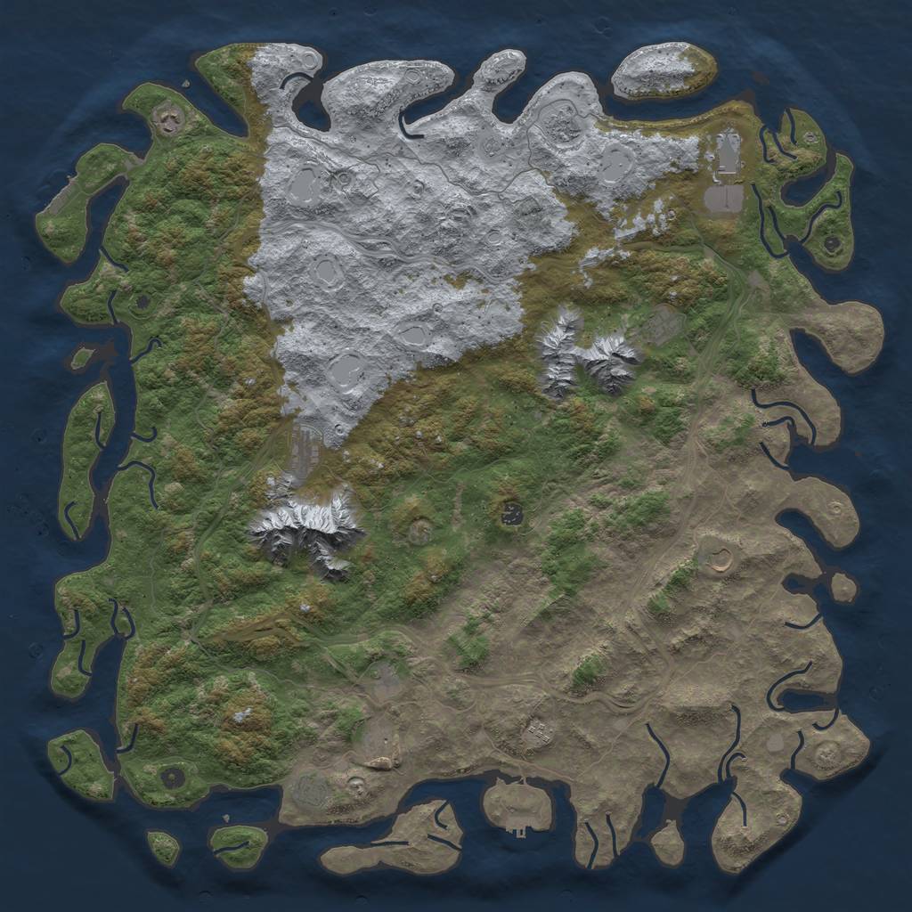 Rust Map: Procedural Map, Size: 6000, Seed: 969225095, 20 Monuments