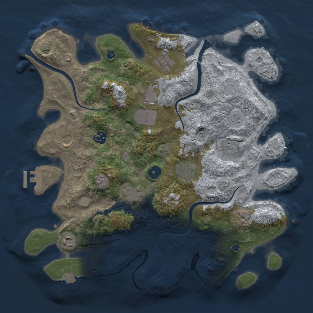 Rust Map: Procedural Map, Size: 3700, Seed: 1671649831, 14 Monuments