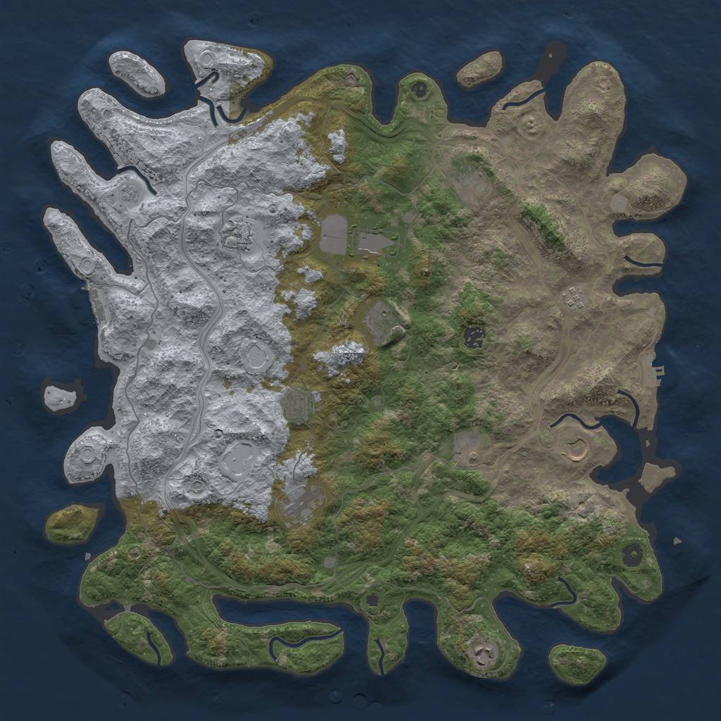 Rust Map: Procedural Map, Size: 4800, Seed: 2435684, 20 Monuments