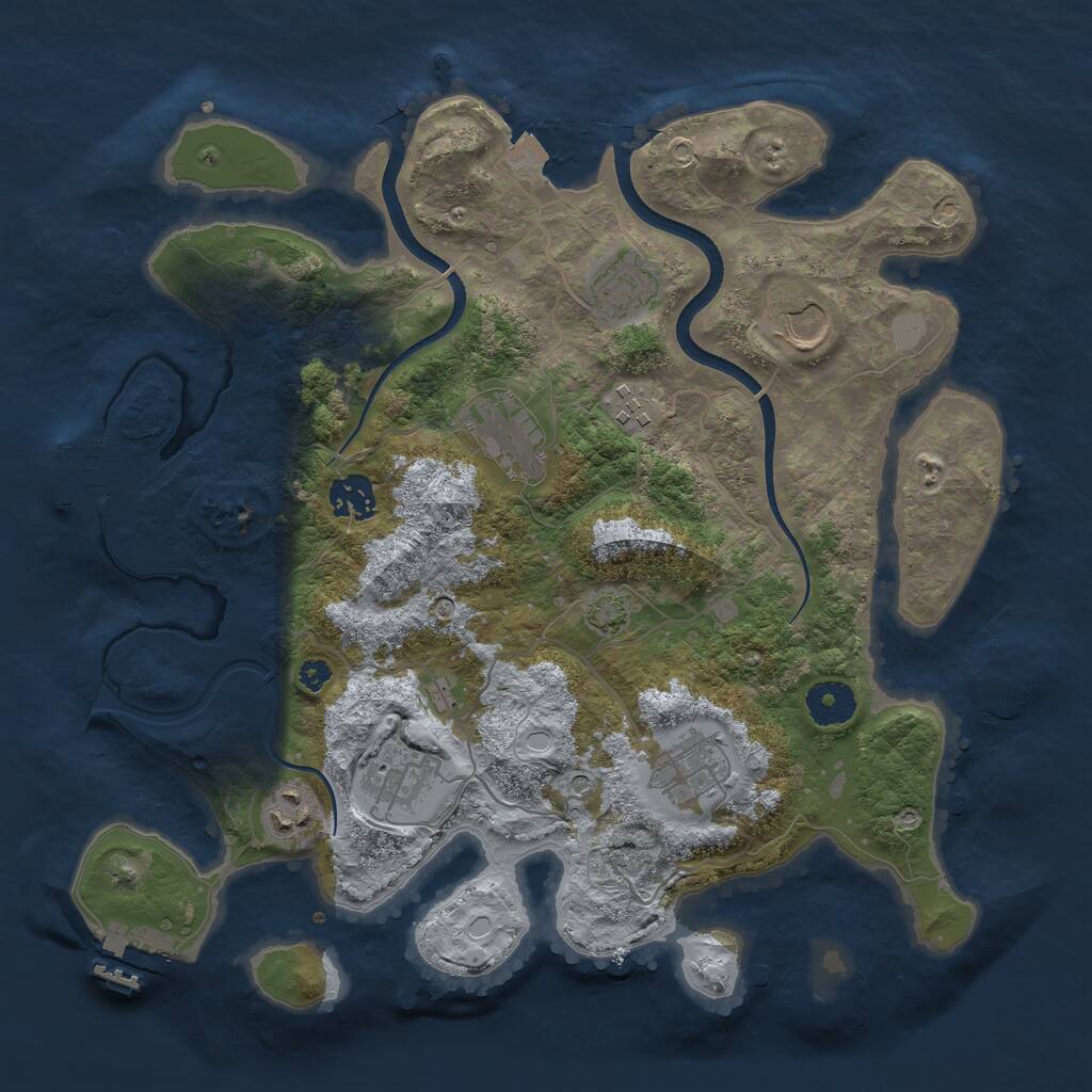 Rust Map: Procedural Map, Size: 3500, Seed: 566617185, 13 Monuments
