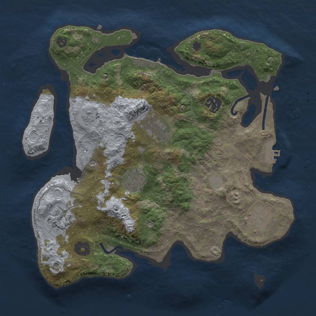 Rust Map: Procedural Map, Size: 3000, Seed: 3214, 14 Monuments