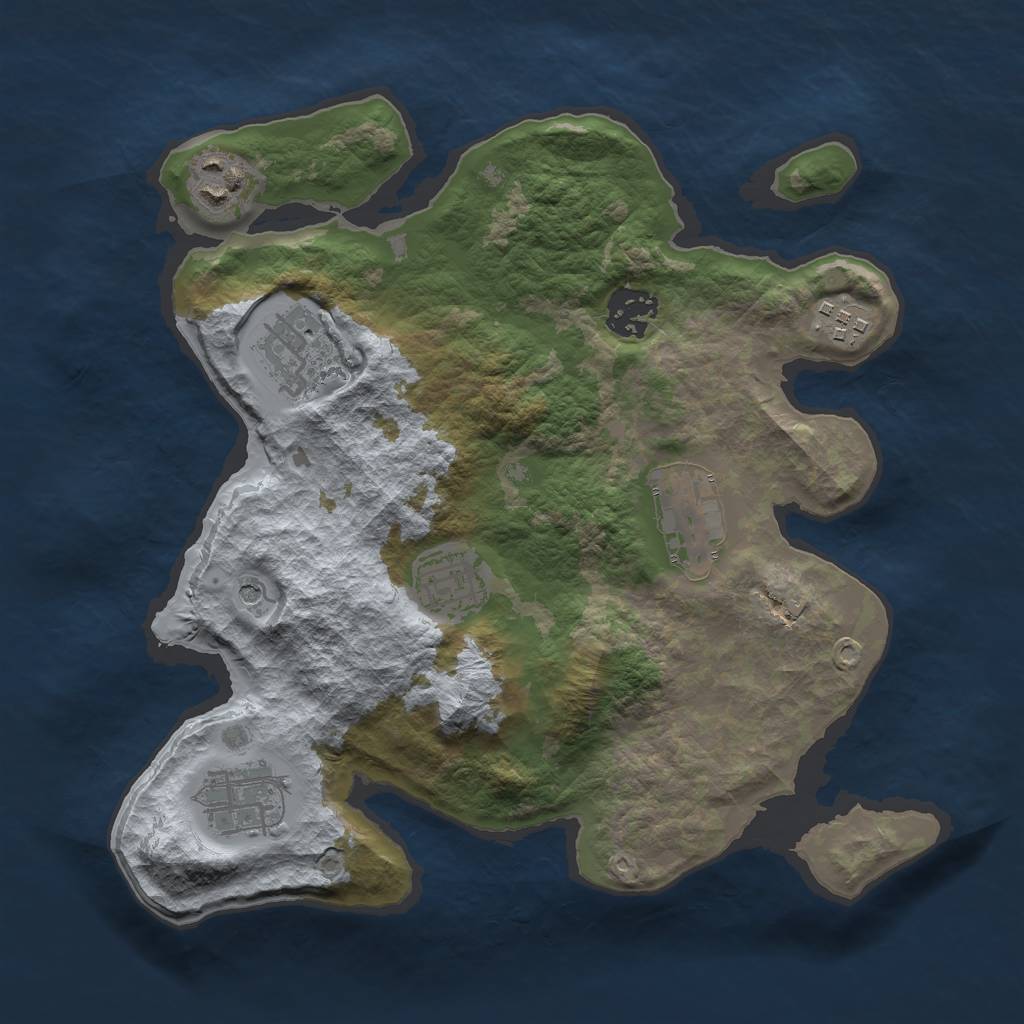 Rust Map: Barren, Size: 3000, Seed: 220811, 10 Monuments