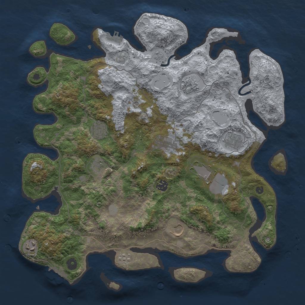 Rust Map: Procedural Map, Size: 4000, Seed: 981049, 19 Monuments