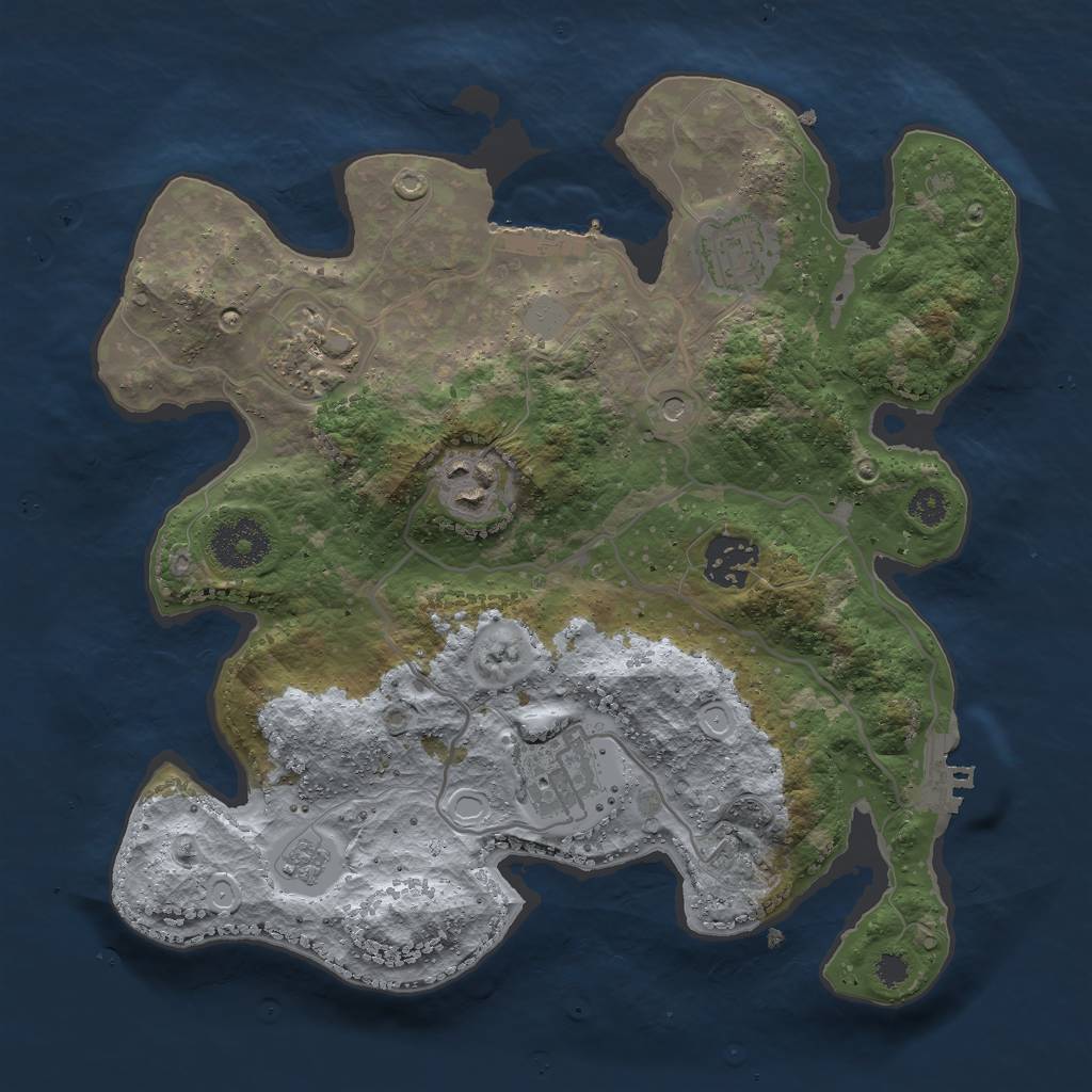 Rust Map: Procedural Map, Size: 3000, Seed: 1660782228, 14 Monuments