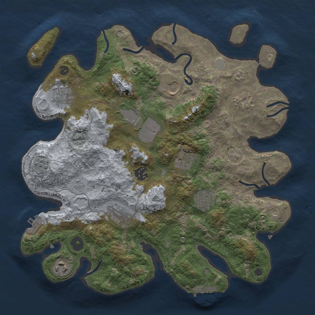 Rust Map: Procedural Map, Size: 3500, Seed: 5839867, 19 Monuments