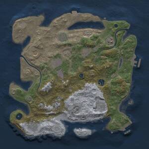 Thumbnail Rust Map: Procedural Map, Size: 3500, Seed: 1061379931, 16 Monuments