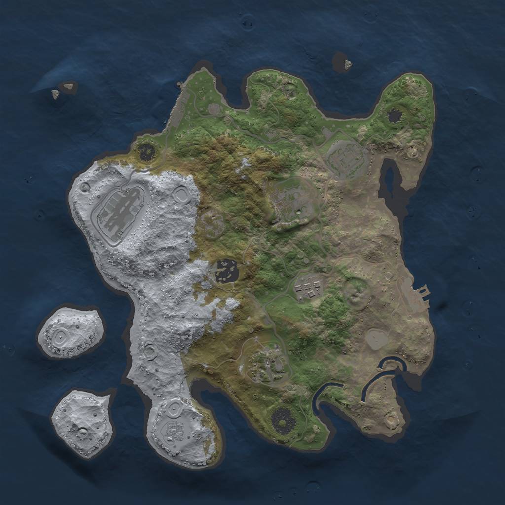 Rust Map: Procedural Map, Size: 3000, Seed: 266196889, 14 Monuments
