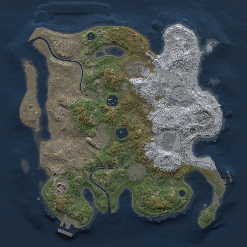 Rust Map: Procedural Map, Size: 3250, Seed: 56119, 13 Monuments
