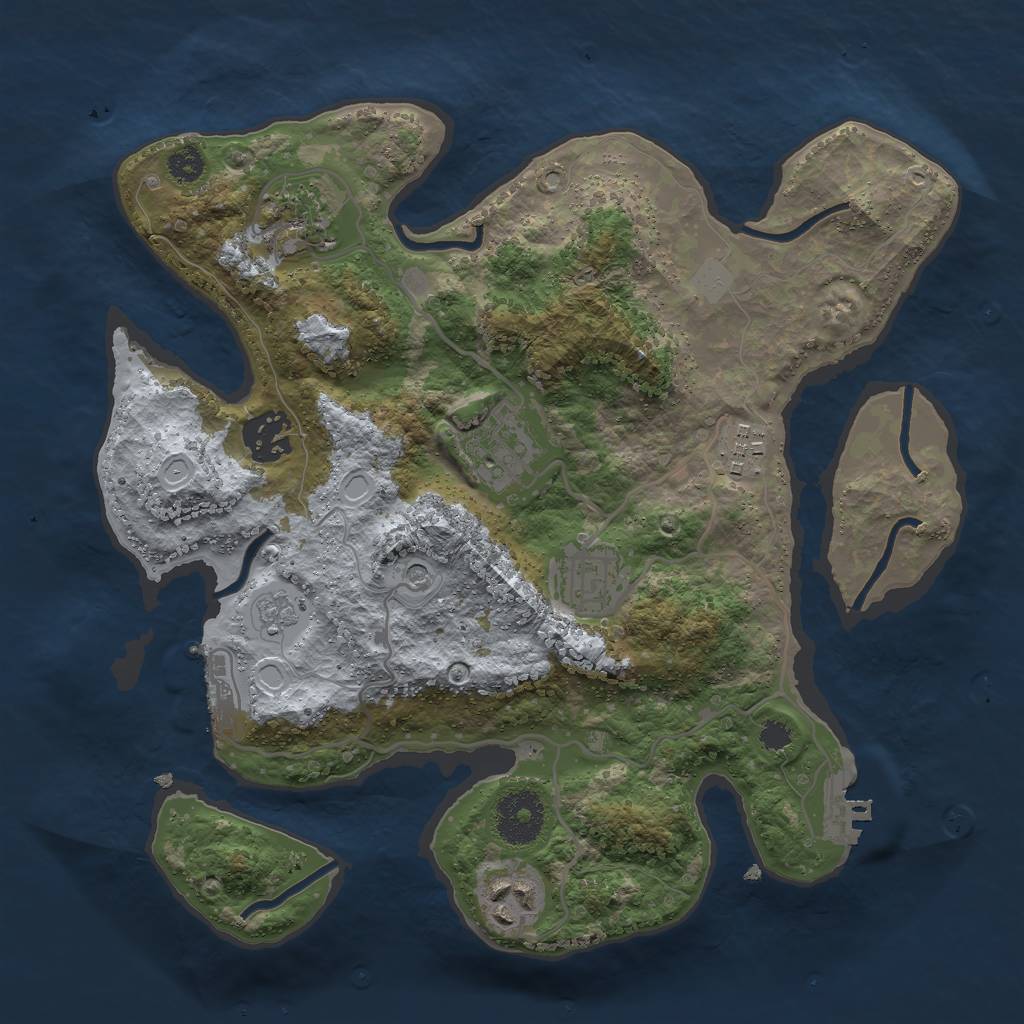 Rust Map: Procedural Map, Size: 3000, Seed: 546797978, 15 Monuments
