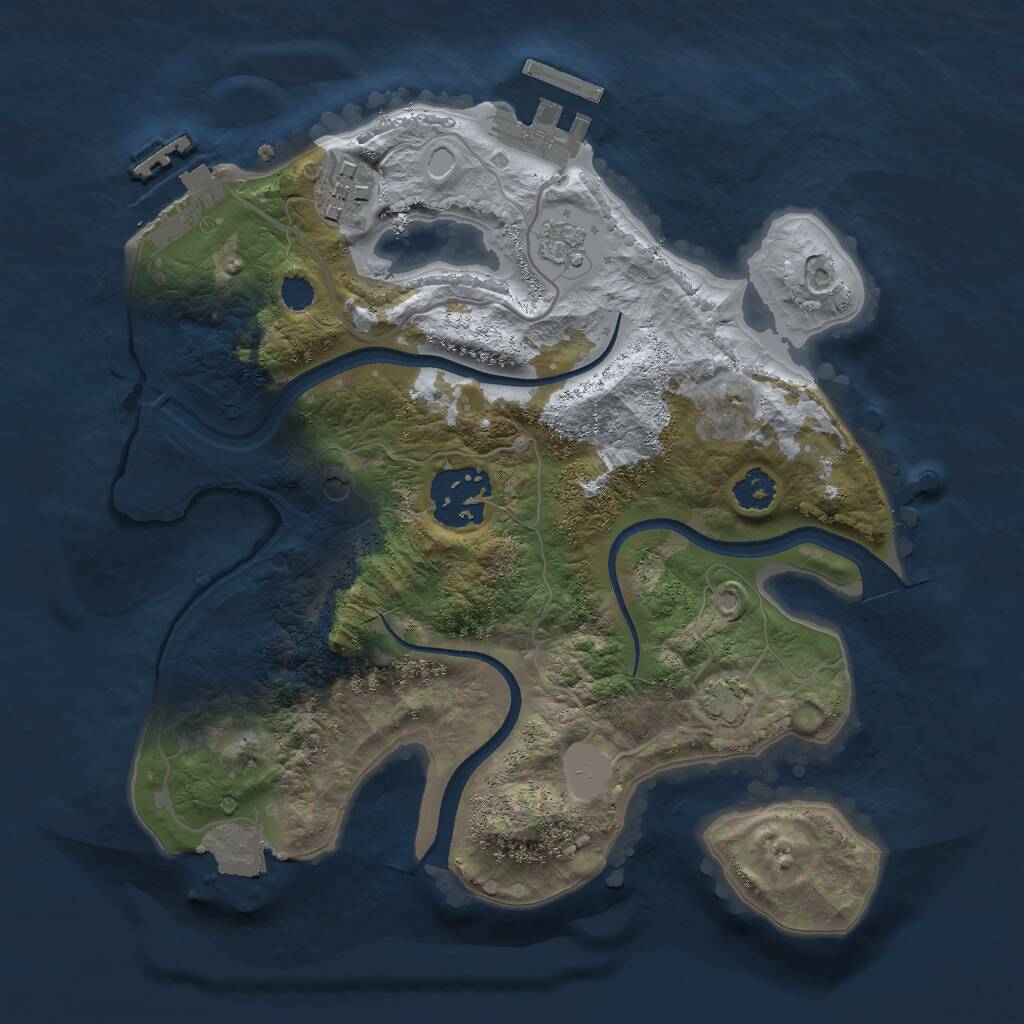 Rust Map: Procedural Map, Size: 2500, Seed: 326533617, 8 Monuments