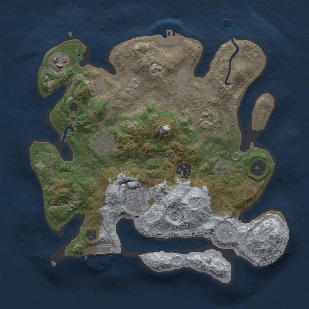Rust Map: Procedural Map, Size: 3000, Seed: 414769, 15 Monuments
