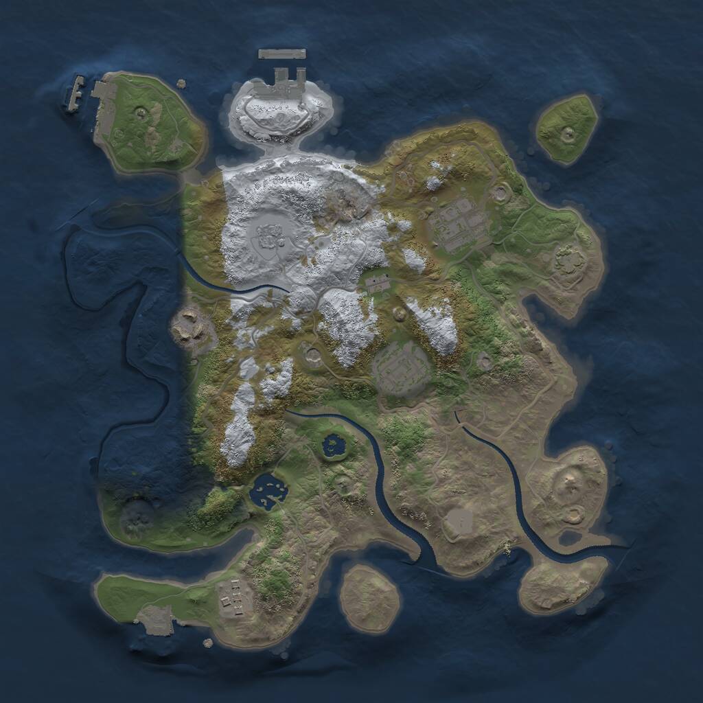 Rust Map: Procedural Map, Size: 3000, Seed: 1092973451, 11 Monuments