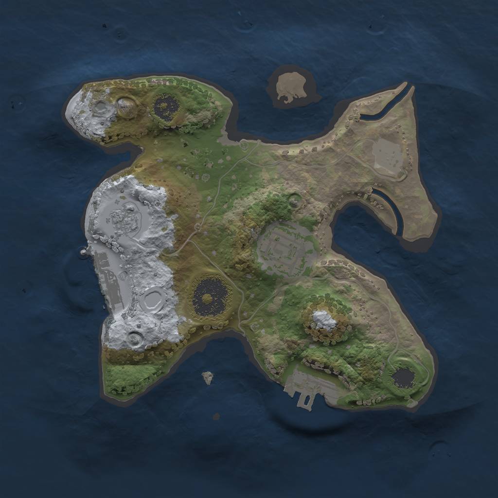 Rust Map: Procedural Map, Size: 2025, Seed: 123456, 9 Monuments