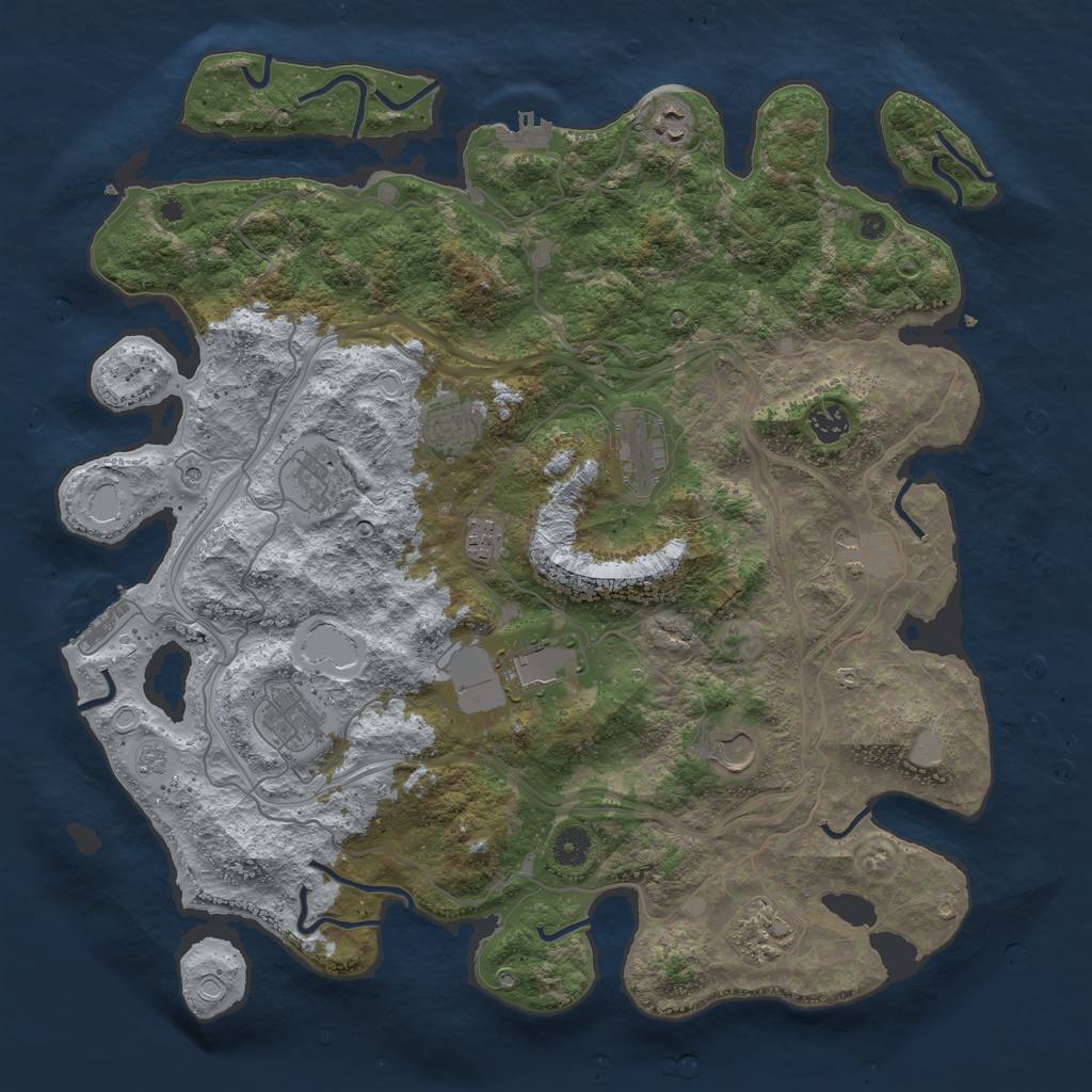 Rust Map: Procedural Map, Size: 4250, Seed: 1564534338, 20 Monuments