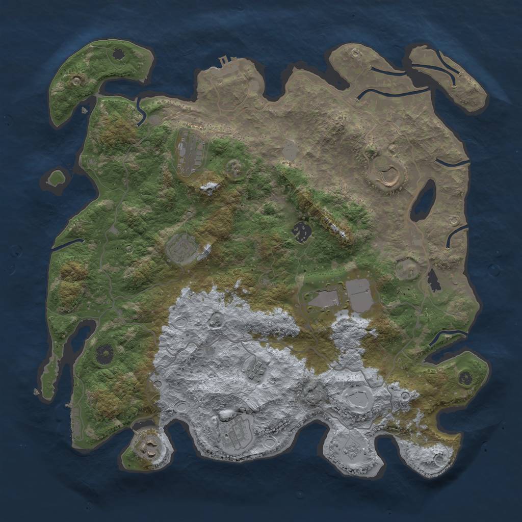 Rust Map: Procedural Map, Size: 4025, Seed: 9547386, 17 Monuments