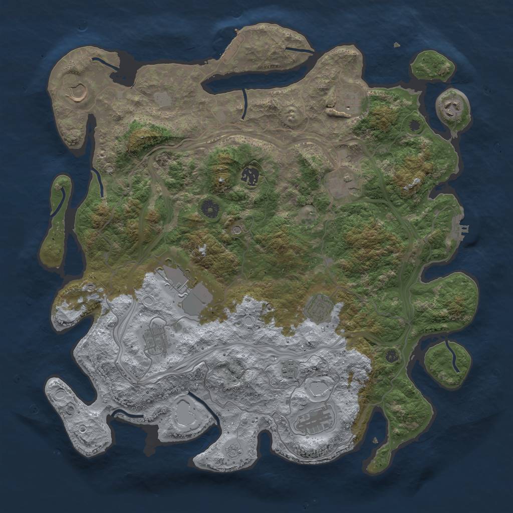 Rust Map: Procedural Map, Size: 4250, Seed: 828027769, 17 Monuments