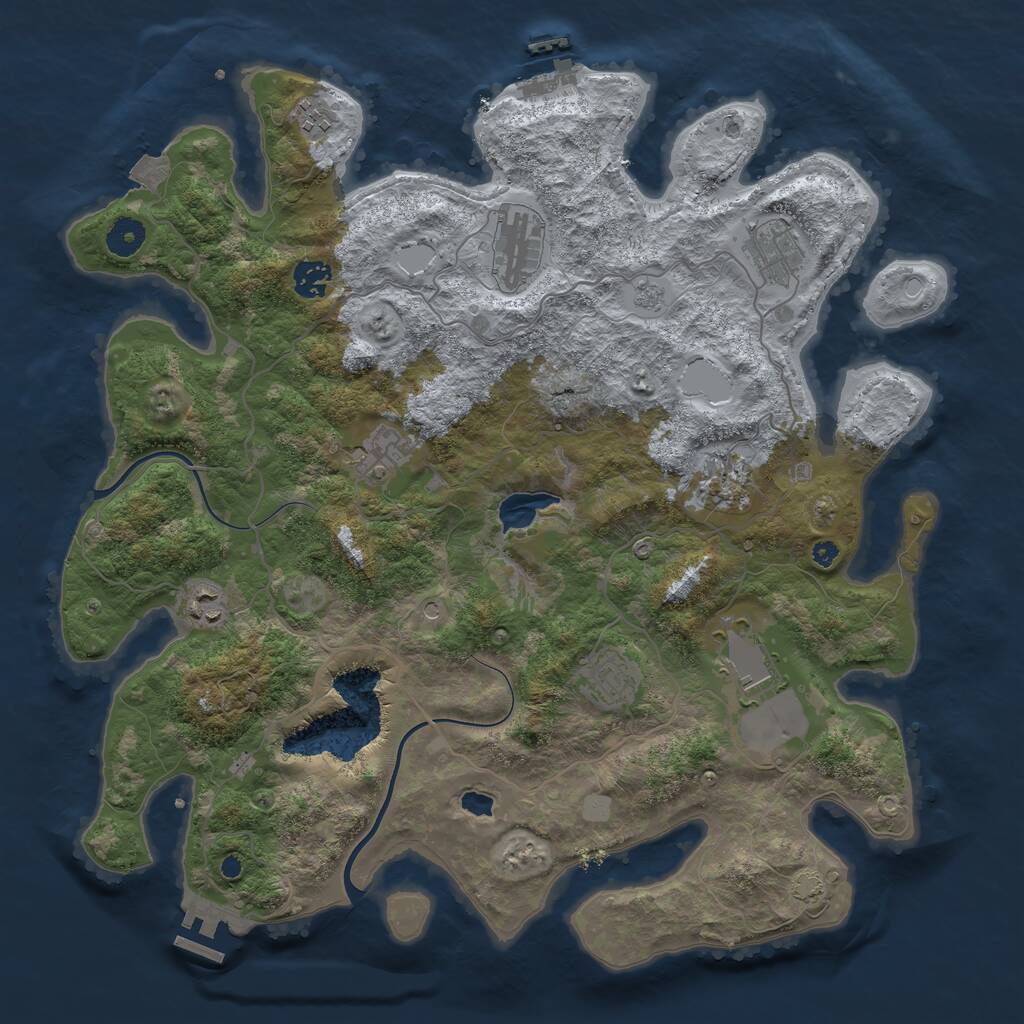 Rust Map: Procedural Map, Size: 4000, Seed: 819949, 15 Monuments