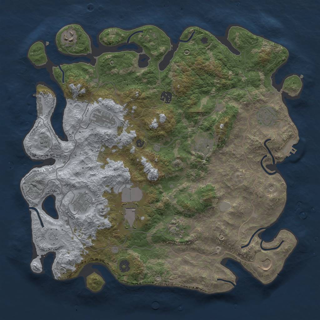 Rust Map: Procedural Map, Size: 4000, Seed: 688704767, 19 Monuments