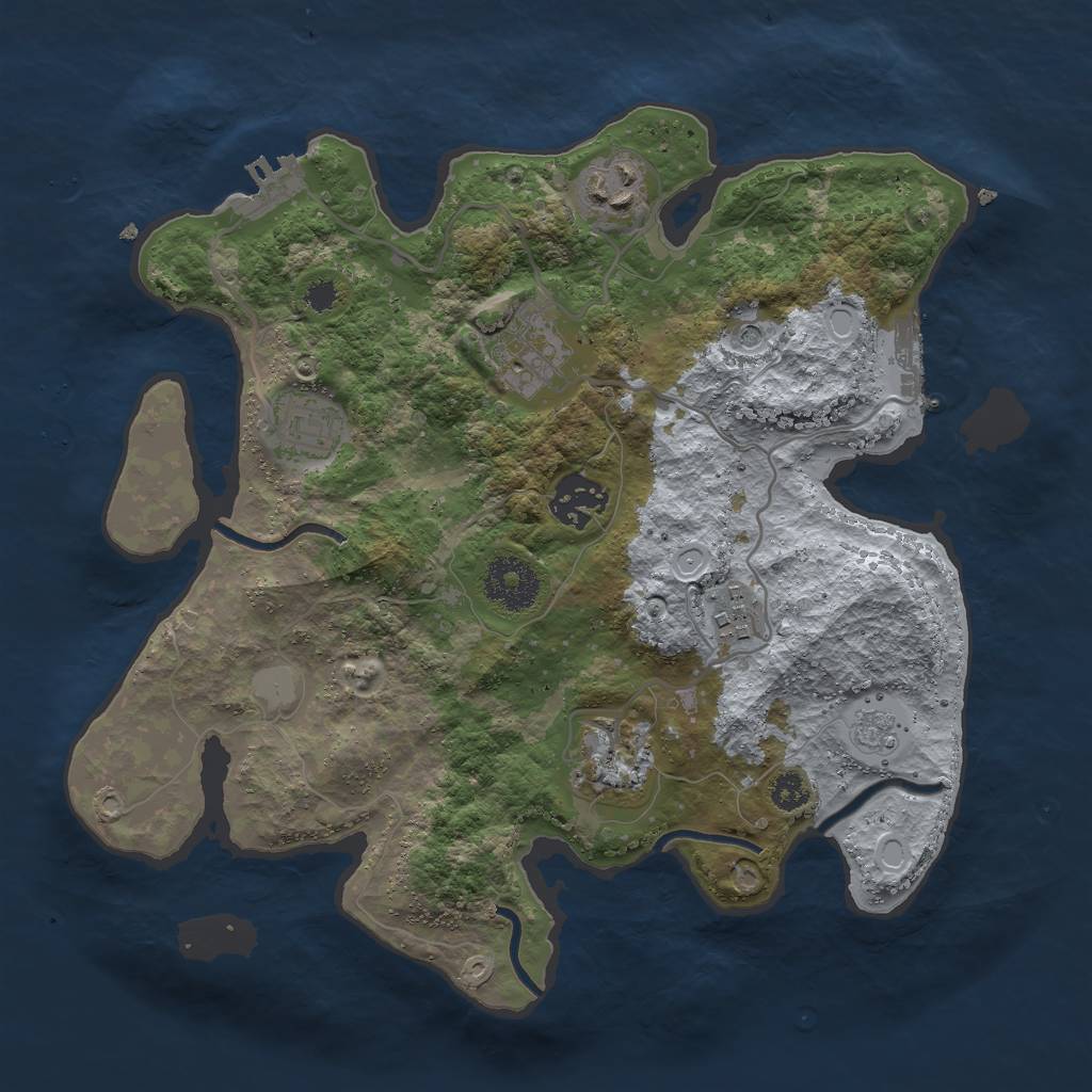 Rust Map: Procedural Map, Size: 3000, Seed: 786783317, 15 Monuments