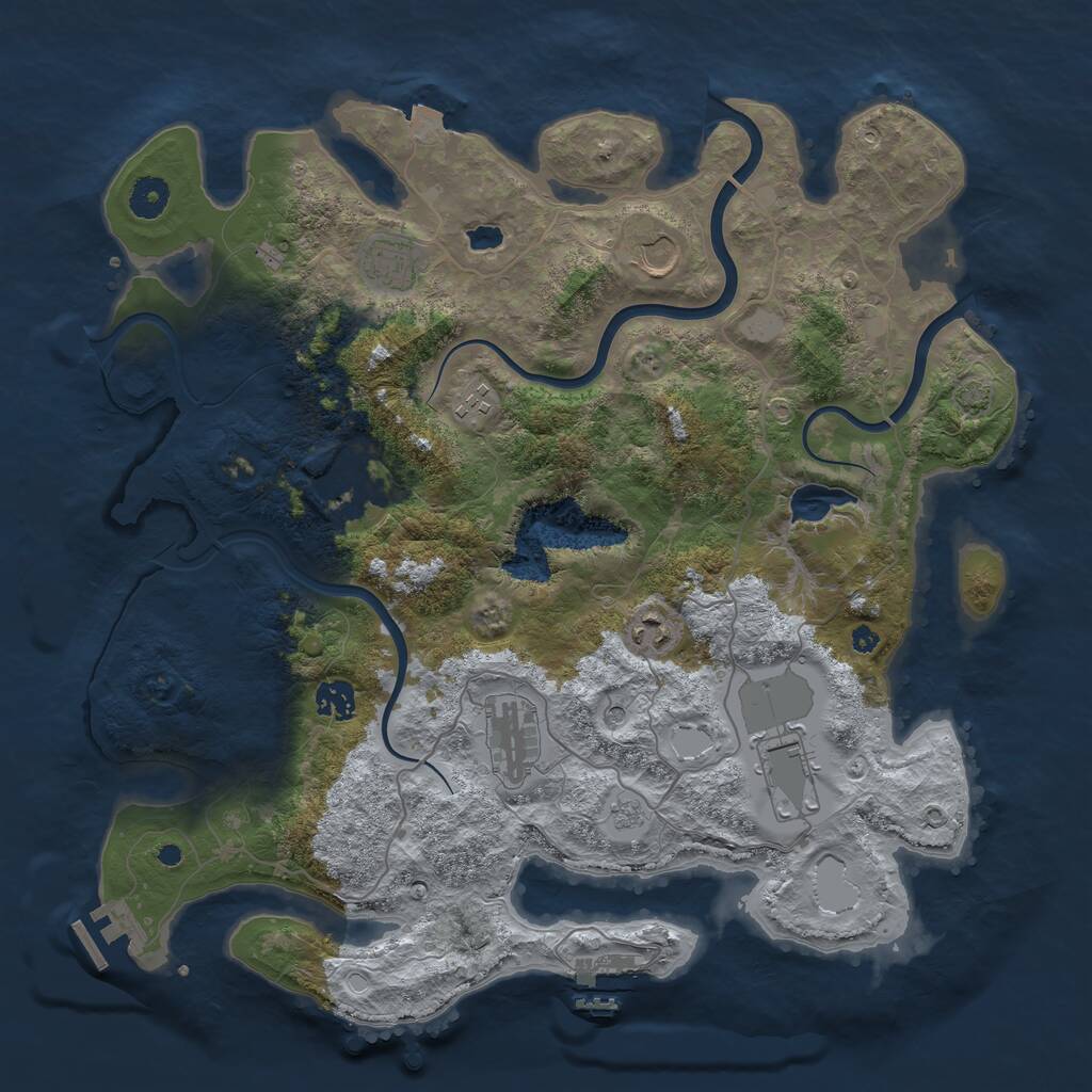 Rust Map: Procedural Map, Size: 4000, Seed: 446, 14 Monuments