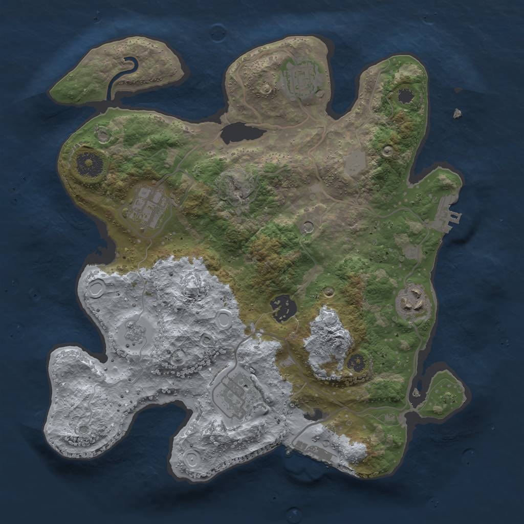 Rust Map: Procedural Map, Size: 3000, Seed: 365918139, 14 Monuments