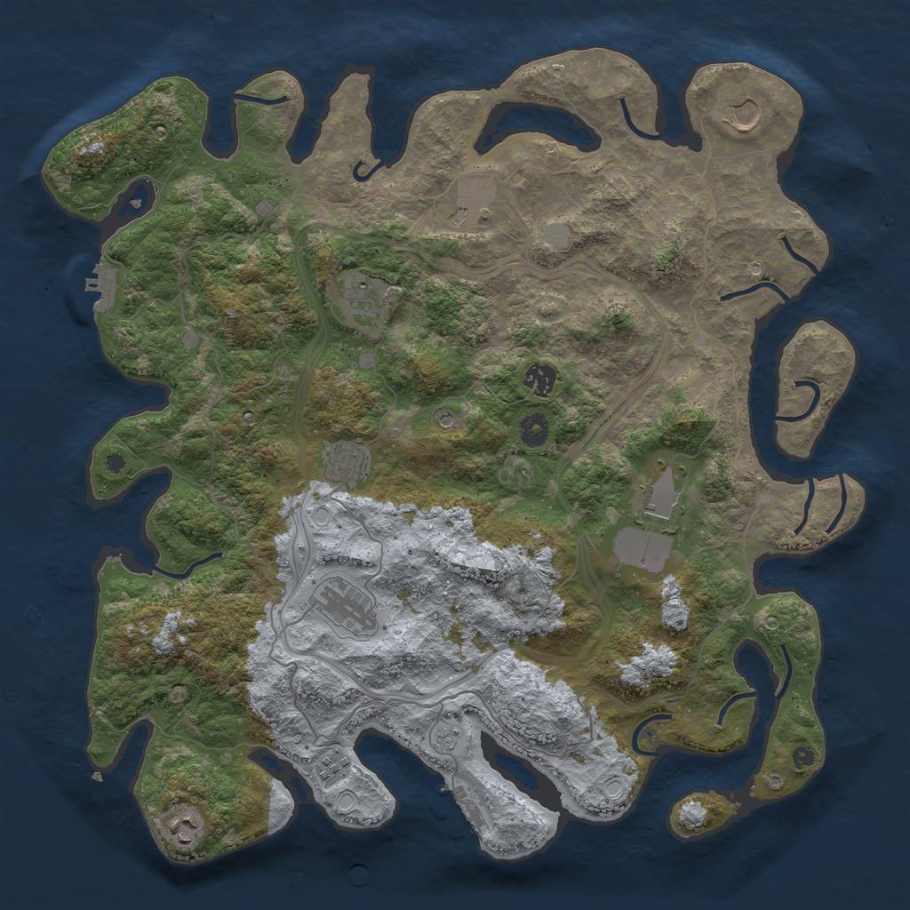Rust Map: Procedural Map, Size: 4250, Seed: 57447, 18 Monuments