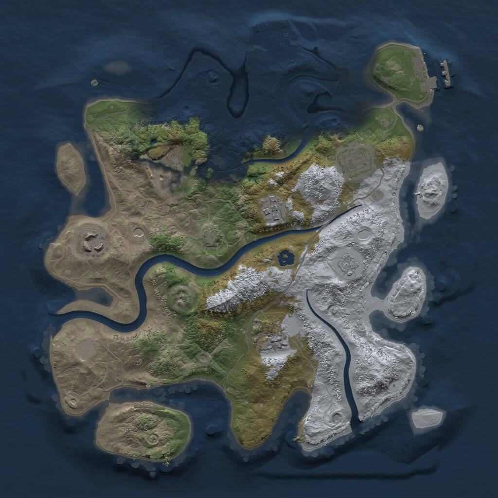 Rust Map: Procedural Map, Size: 3000, Seed: 87426, 11 Monuments