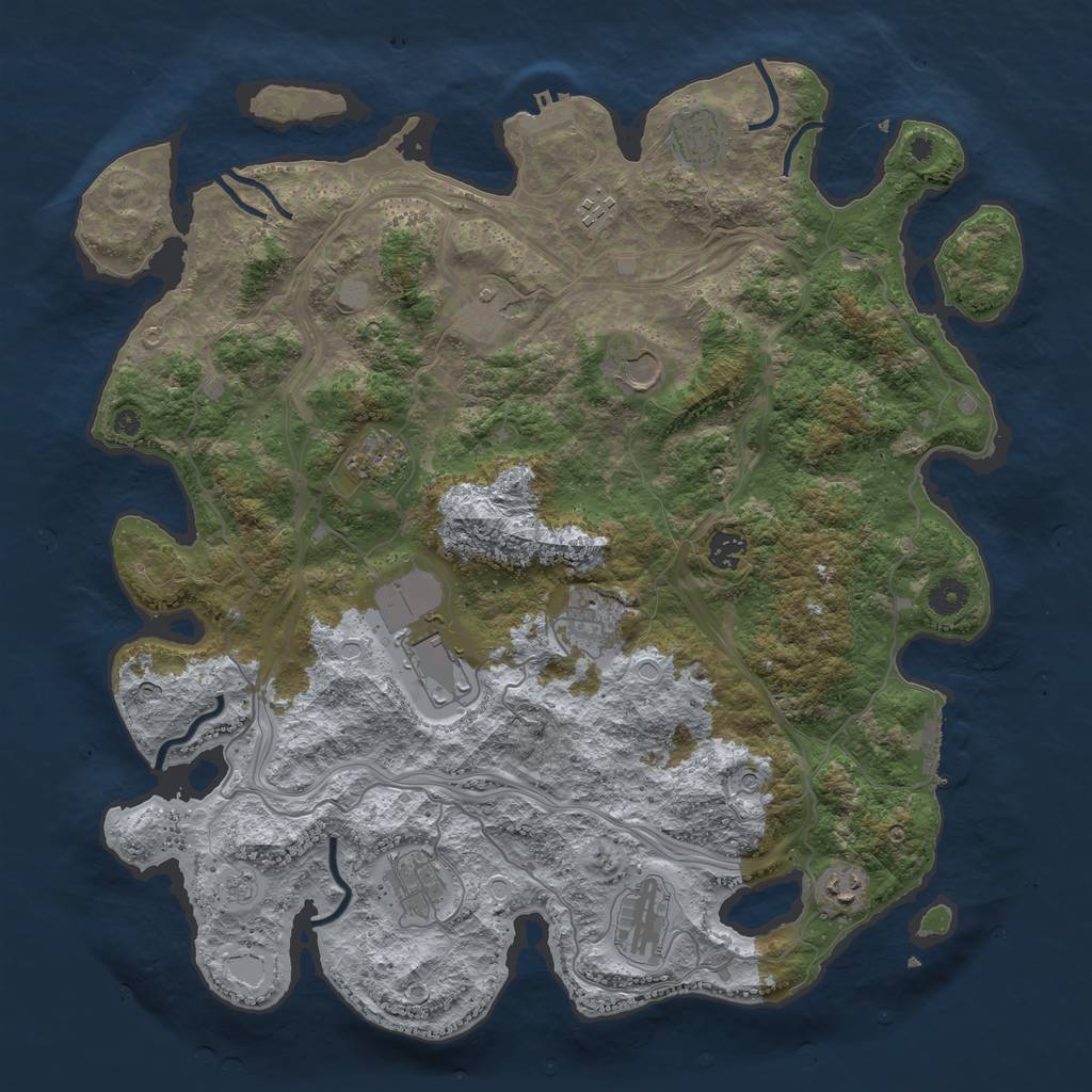 Rust Map: Procedural Map, Size: 4250, Seed: 743412185, 20 Monuments