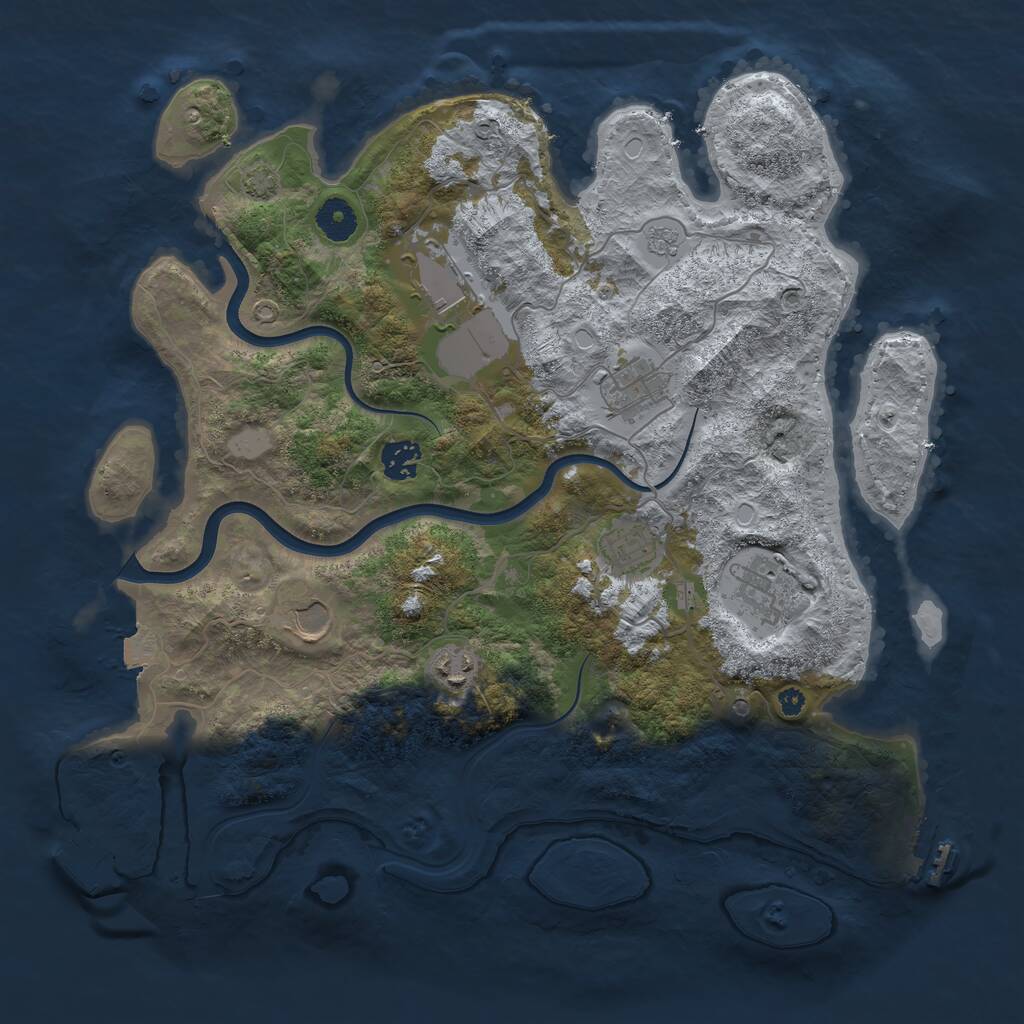 Rust Map: Procedural Map, Size: 3800, Seed: 365740, 13 Monuments