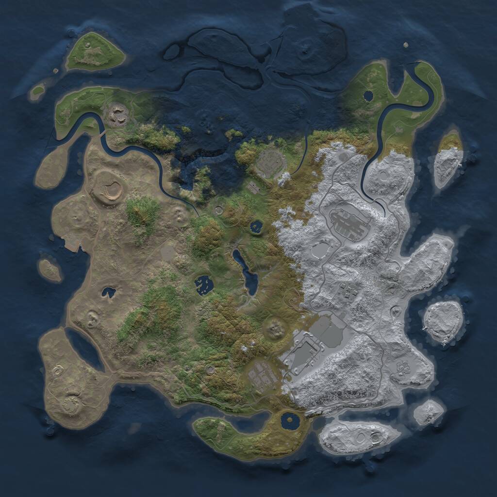 Rust Map: Procedural Map, Size: 4000, Seed: 8261972, 13 Monuments