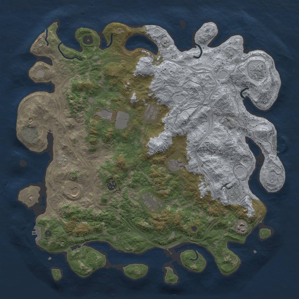 Rust Map: Procedural Map, Size: 4500, Seed: 926479, 20 Monuments