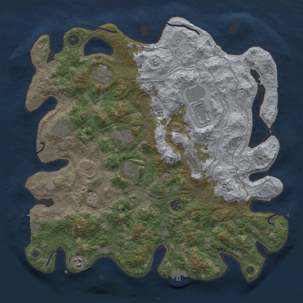 Rust Map: Procedural Map, Size: 4250, Seed: 1998428085, 20 Monuments