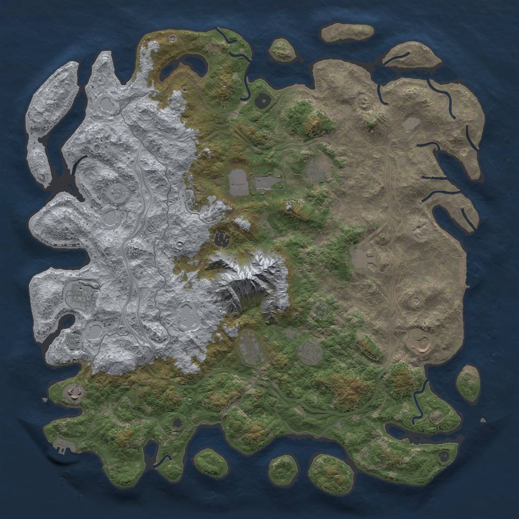 Rust Map: Procedural Map, Size: 5000, Seed: 2547, 20 Monuments