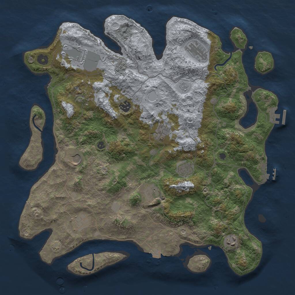 Rust Map: Procedural Map, Size: 4000, Seed: 769046656, 17 Monuments
