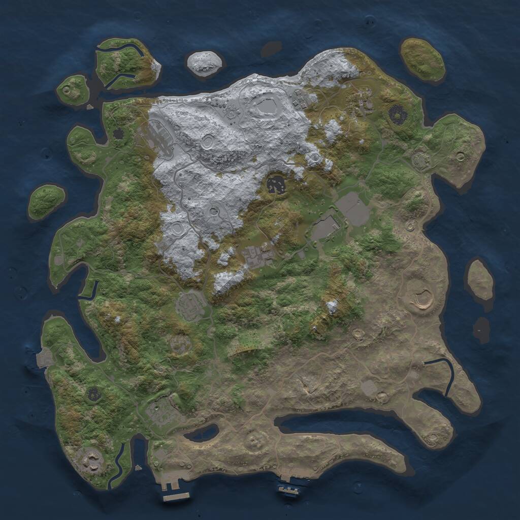 Rust Map: Procedural Map, Size: 4000, Seed: 9372, 16 Monuments