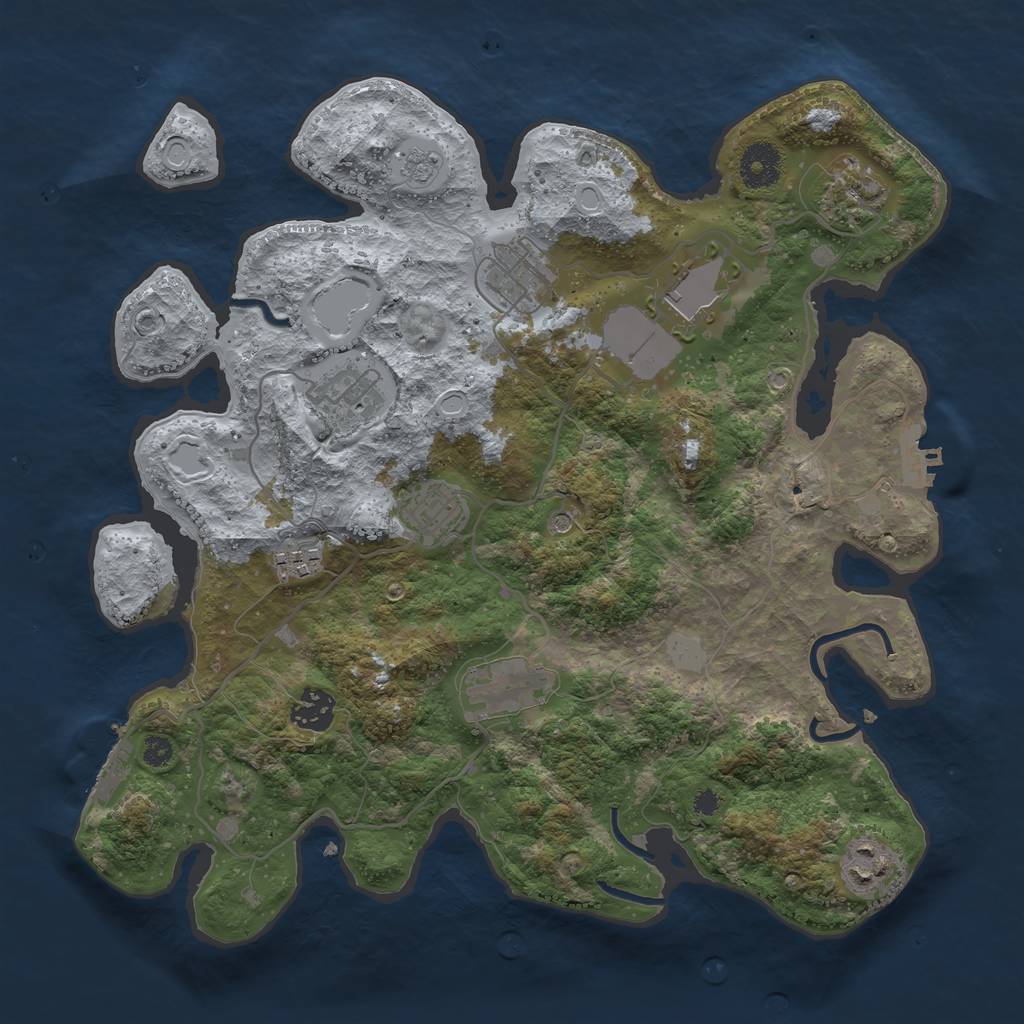 Rust Map: Procedural Map, Size: 3500, Seed: 167718128, 18 Monuments
