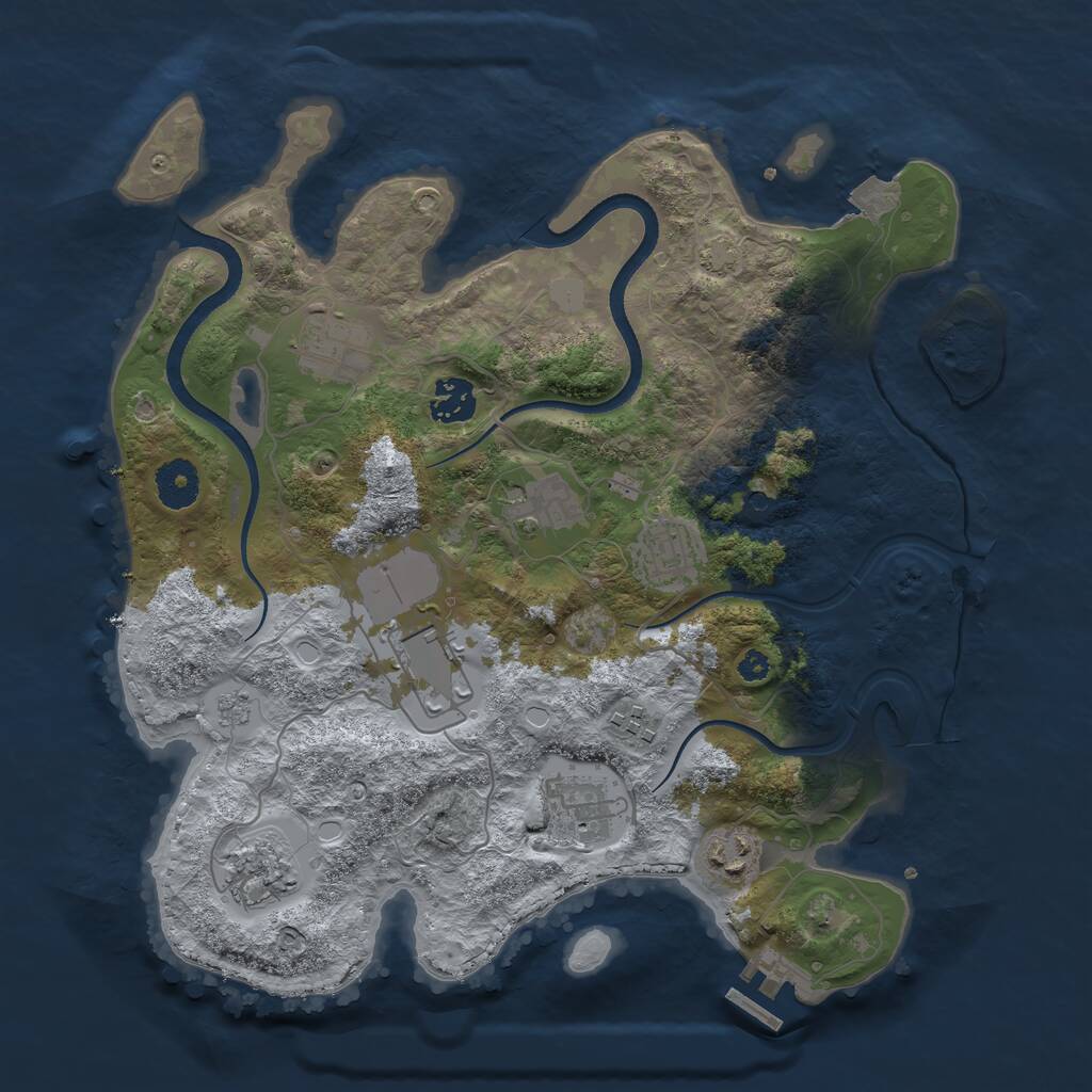 Rust Map: Procedural Map, Size: 3500, Seed: 262350508, 14 Monuments