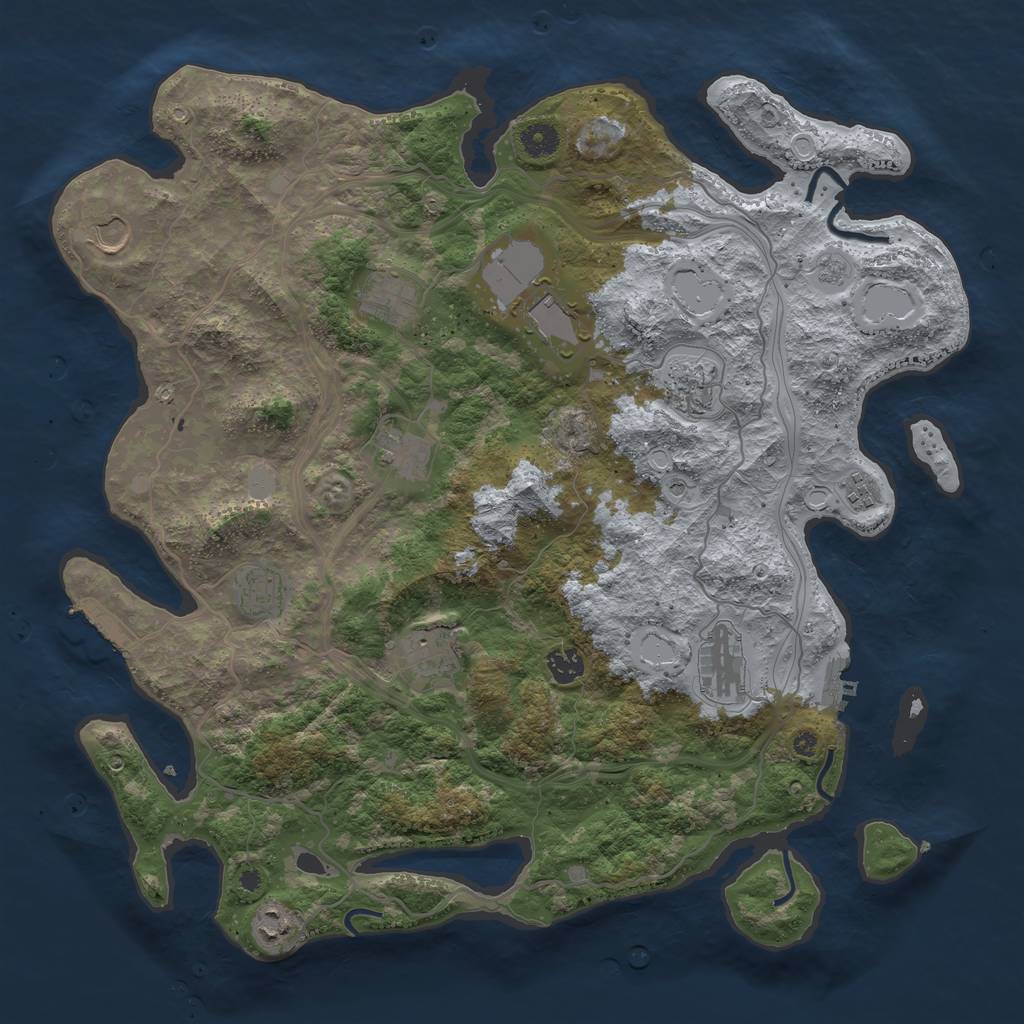 Rust Map: Procedural Map, Size: 4250, Seed: 1588638937, 20 Monuments