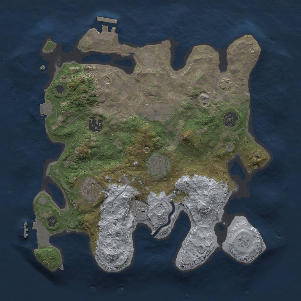 Rust Map: Procedural Map, Size: 3000, Seed: 7396850, 11 Monuments