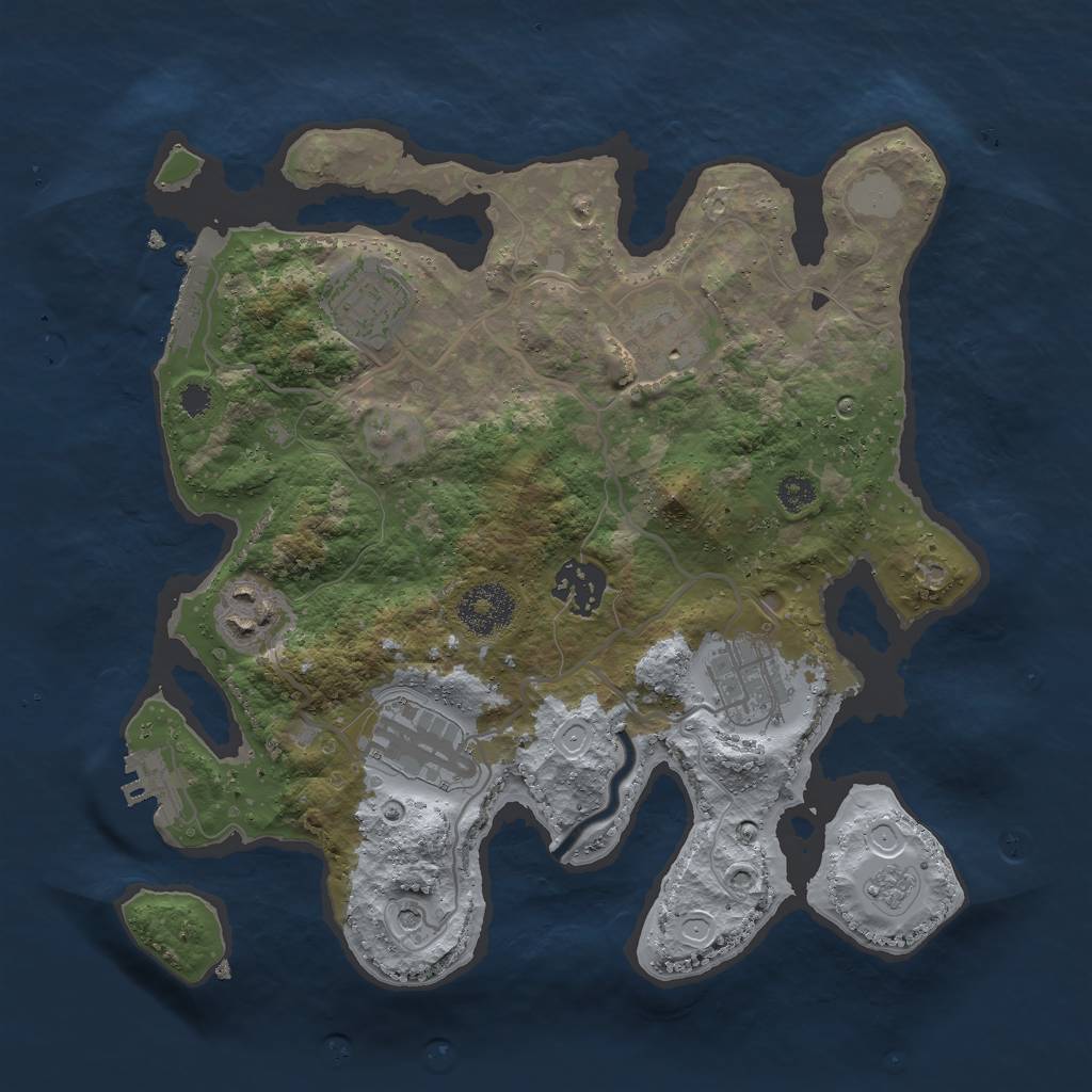 Rust Map: Procedural Map, Size: 3000, Seed: 7396850, 15 Monuments