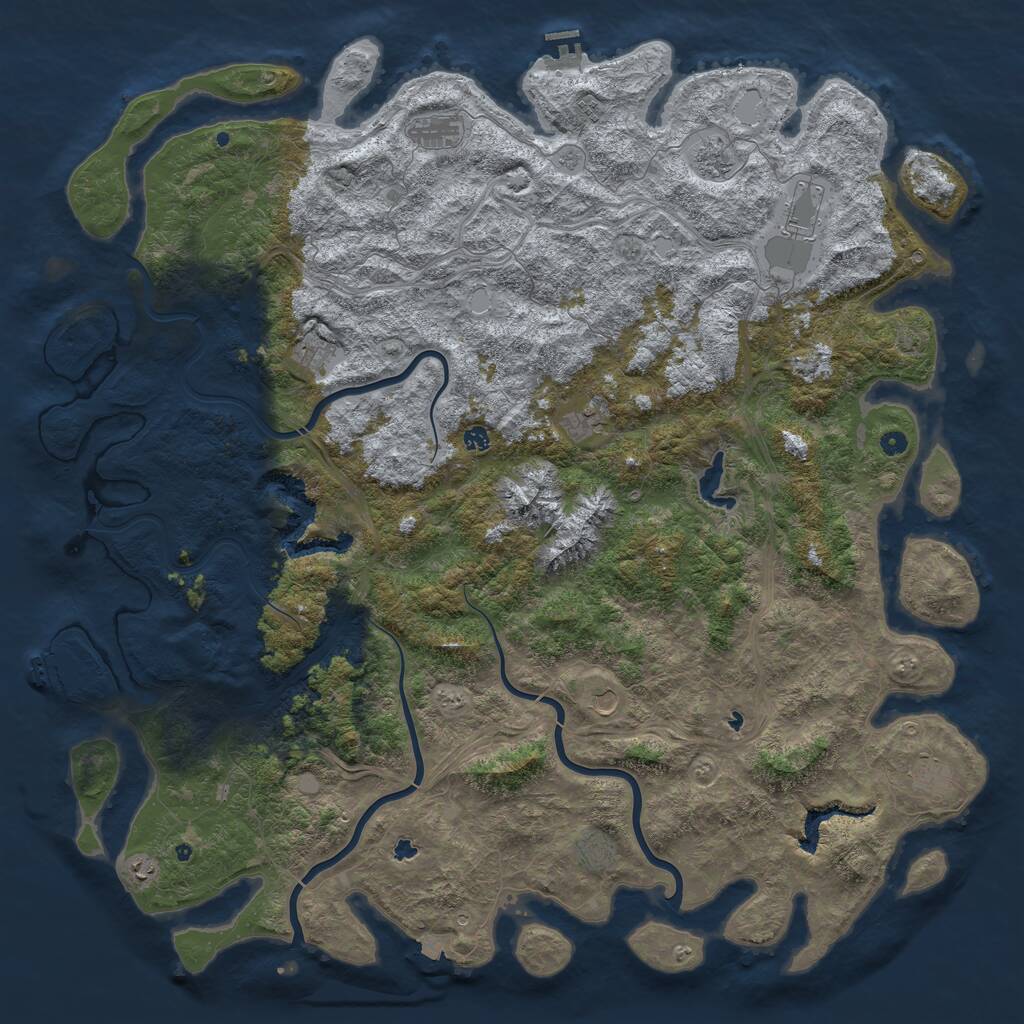 Rust Map: Procedural Map, Size: 6000, Seed: 47030151, 17 Monuments