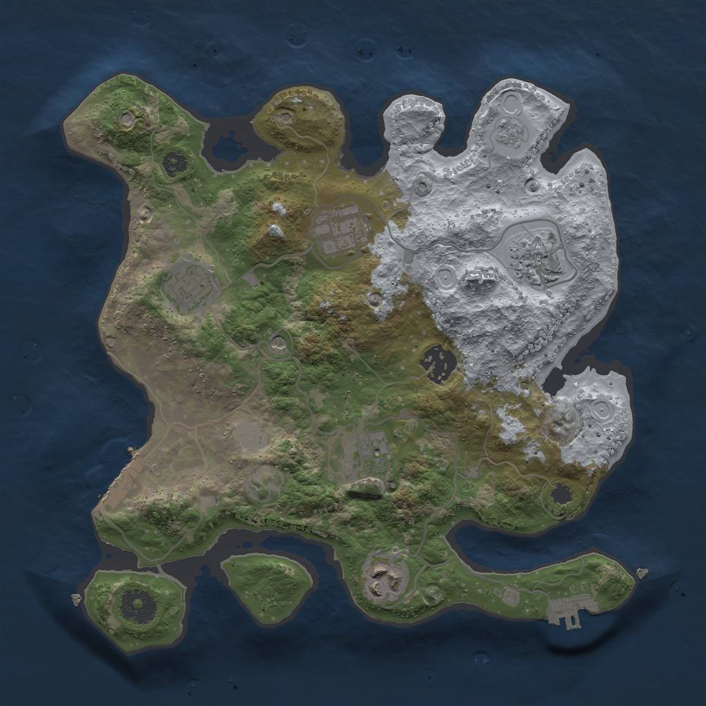 Rust Map: Procedural Map, Size: 3000, Seed: 4223, 15 Monuments